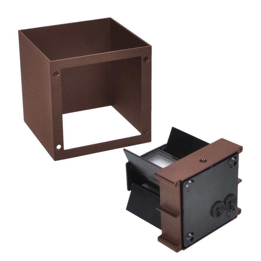 Brilagi - LED zunanja stenska svetilka CUBE LED/6W/230V rjava IP54