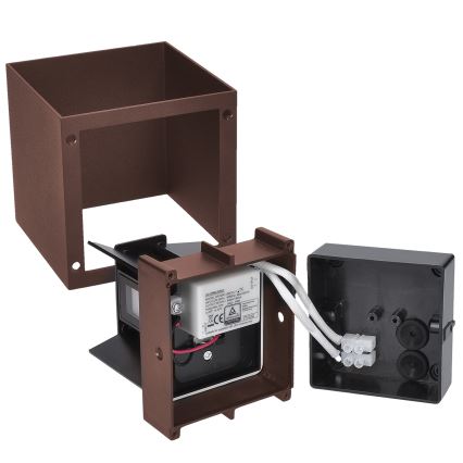 Brilagi - LED zunanja stenska svetilka CUBE LED/6W/230V rjava IP54