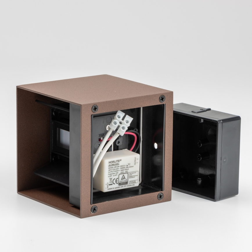 BRILAGI - LED zunanja stenska svetilka CUBE LED/6W/230V rjava IP54