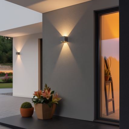 Brilagi - LED Zunanja stenska svetilka CUBE LED/6W/230V siva IP54