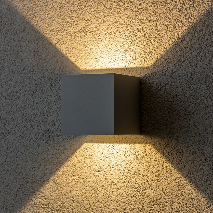 Brilagi - LED Zunanja stenska svetilka CUBE LED/6W/230V siva IP54