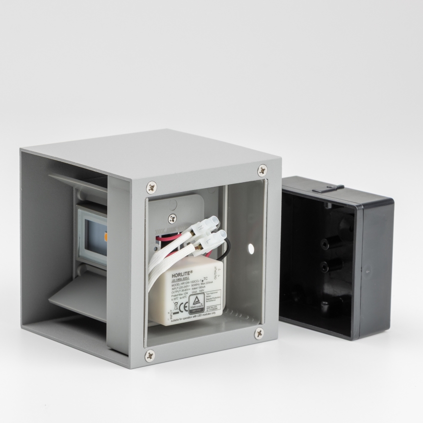 Brilagi - LED Zunanja stenska svetilka CUBE LED/6W/230V siva IP54