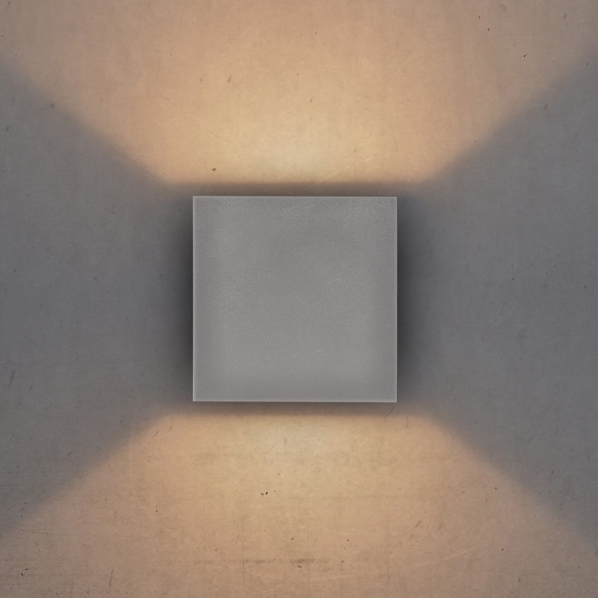 Brilagi - LED Zunanja stenska svetilka CUBE LED/6W/230V siva IP54