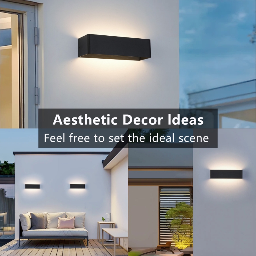 Brilagi - LED zunanja stenska svetilka DONNANI LED/12W/230V 30 cm črna IP44