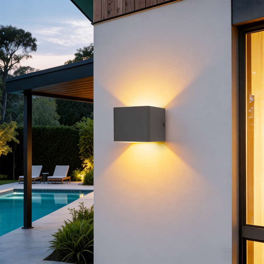 Brilagi - LED zunanja stenska svetilka DONNANI LED/5W/230V 10 cm antracit IP44