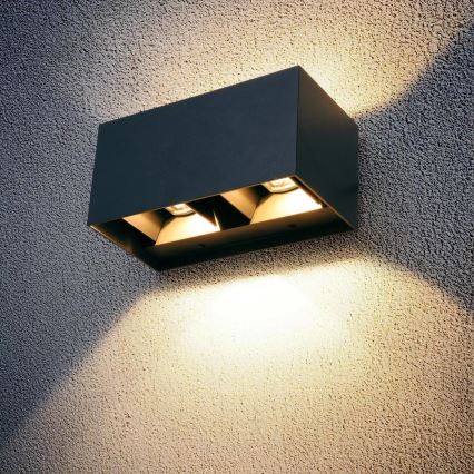 Brilagi - LED zunanja stenska svetilka DOUBLE CUBE LED/12W/230V antracit IP65