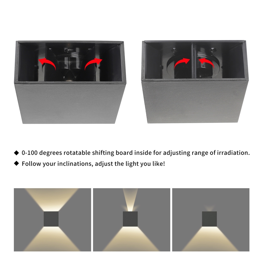 Brilagi - LED zunanja stenska svetilka DOUBLERAY LED/4W/230V antracit IP65
