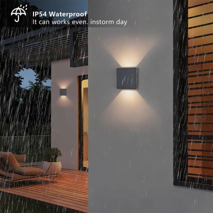 Brilagi - LED zunanja stenska svetilka DOUBLERAY LED/6W/230V antracit IP54