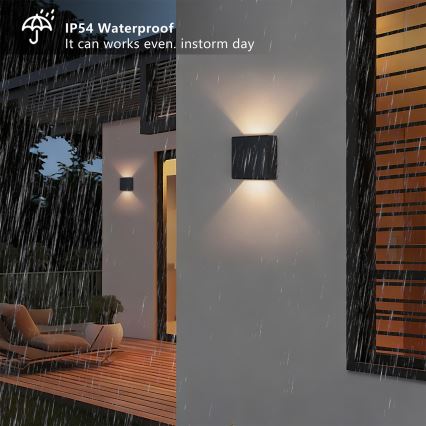 Brilagi - LED zunanja stenska svetilka DOUBLERAY LED/6W/230V črna IP54