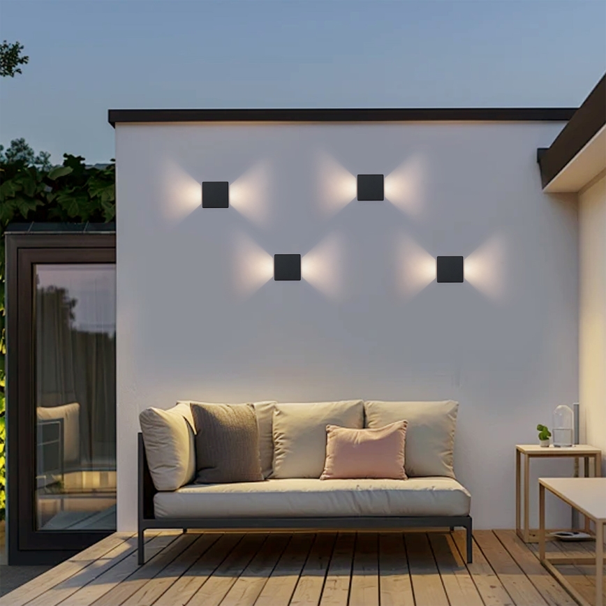 Brilagi - LED zunanja stenska svetilka DOUBLERAY LED/6W/230V črna IP54