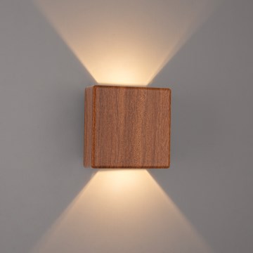 Brilagi - LED zunanja stenska svetilka DOUBLERAY LED/6W/230V lesni dekor IP54