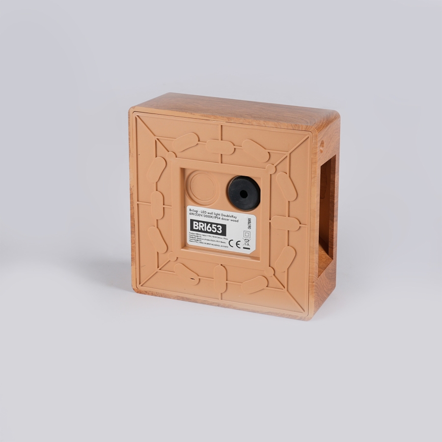 Brilagi - LED zunanja stenska svetilka DOUBLERAY LED/6W/230V lesni dekor IP54
