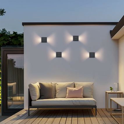 Brilagi -LED zunanja stenska svetilka DOUBLERAY LINE LED/6W/230V antracit IP54