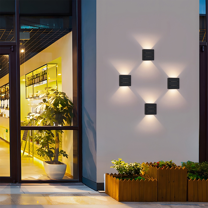 Brilagi - LED zunanja stenska svetilka DOUBLERAY LINE LED/6W/230V črna IP54