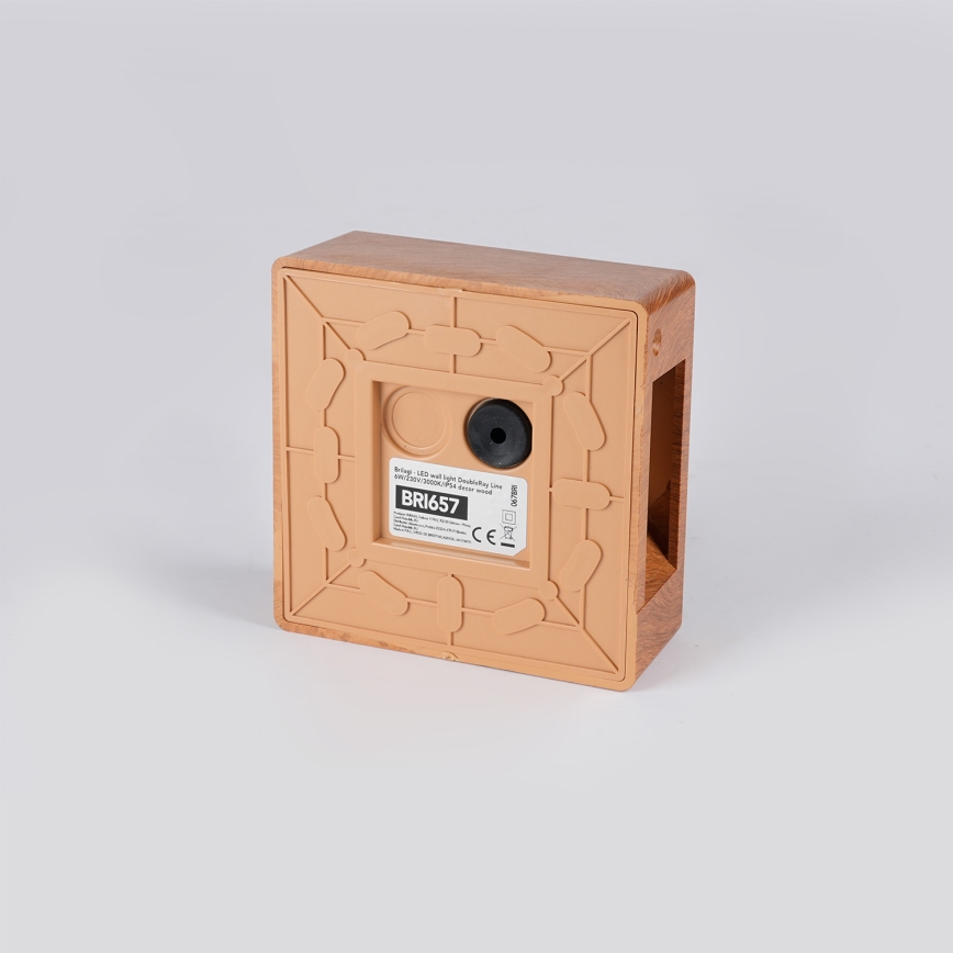 Brilagi -LED Zunanja stenska svetilka DOUBLERAY LINE LED/6W/230V lesni dekor IP54