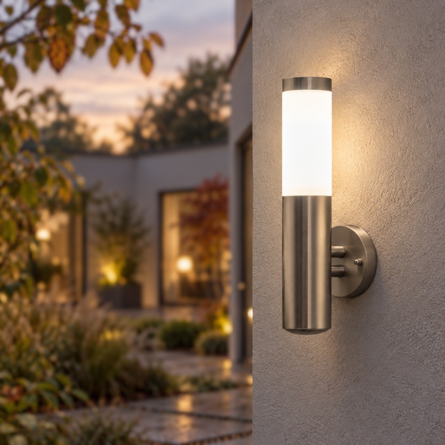 BRILAGI - LED zunanja stenska svetilka ELIA 1xE27/7W/230V 4000K IP44 matni krom