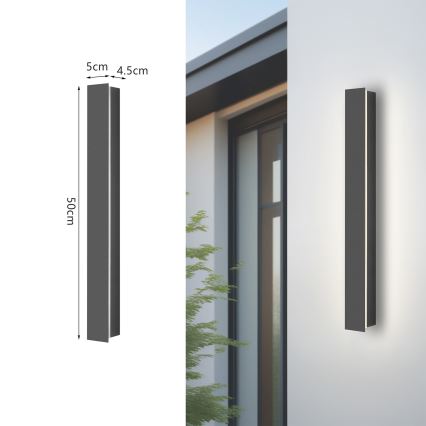 Brilagi - zunanja stenska LED svetilka LINEAR LED/12W/230V 4000K IP65 50 cm antracit CRI 90