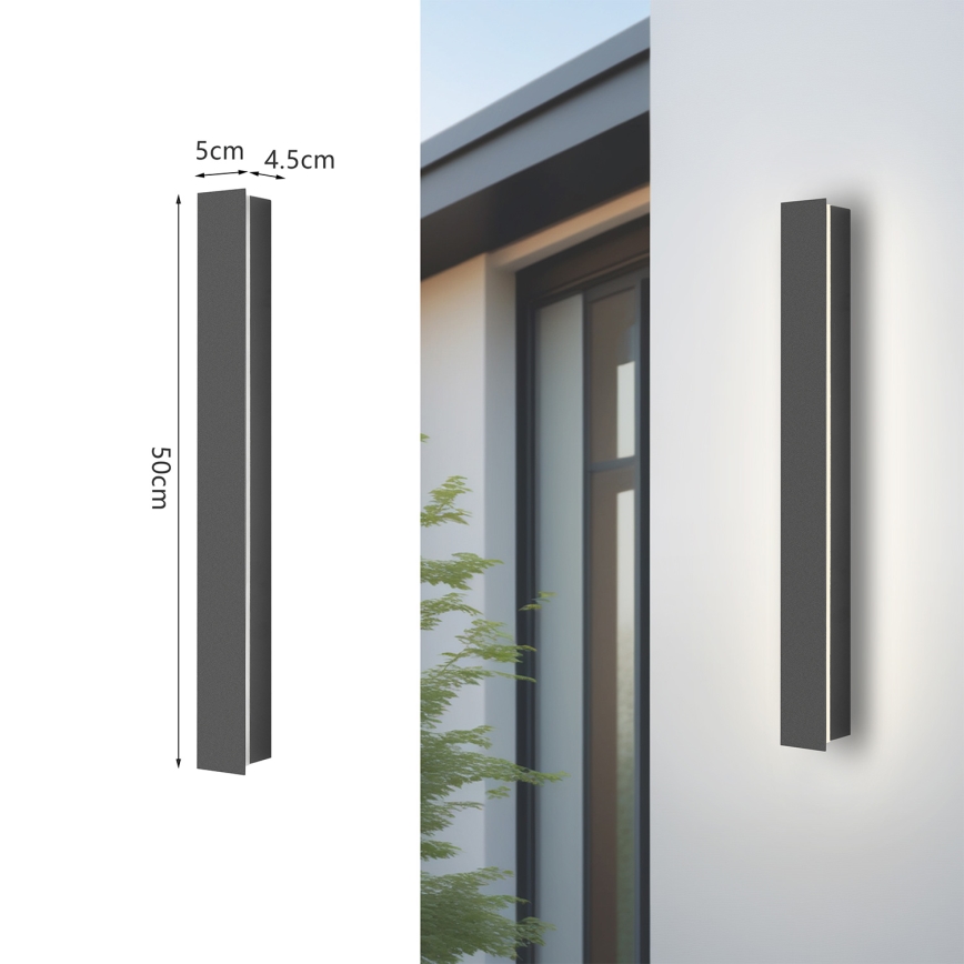 Brilagi - zunanja stenska LED svetilka LINEAR LED/12W/230V 4000K IP65 50 cm antracit CRI 90