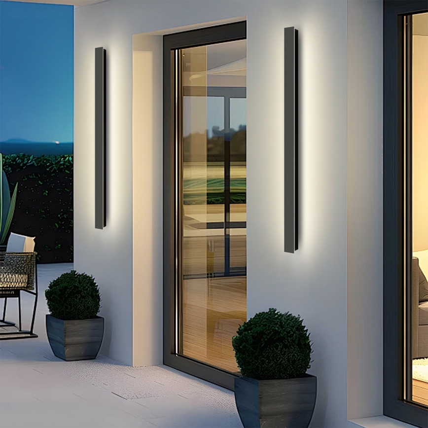 Brilagi - LED zunanji stenski svetilec LINEAR LED/22W/230V 3000K IP65 100 cm črna CRI 90