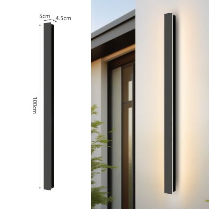 Brilagi - LED zunanji stenski svetilec LINEAR LED/22W/230V 3000K IP65 100 cm črna CRI 90