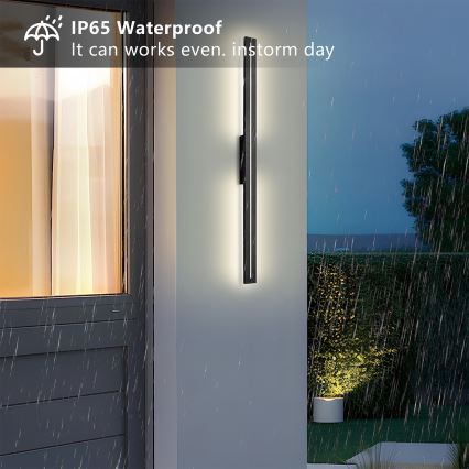 Brilagi - LED zunanja stenska svetilka LINEO LED/24W/230V 3000K IP65 100 cm črna CRI 90