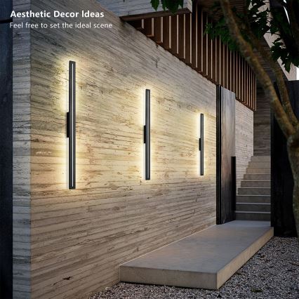 Brilagi - LED zunanja stenska svetilka LINEO LED/24W/230V 4000K IP65 100 cm črna CRI 90