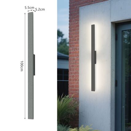 Brilagi - LED zunanja stenska svetilka LUNA LED/24W/230V 3000K IP65 100 cm antracit CRI 90