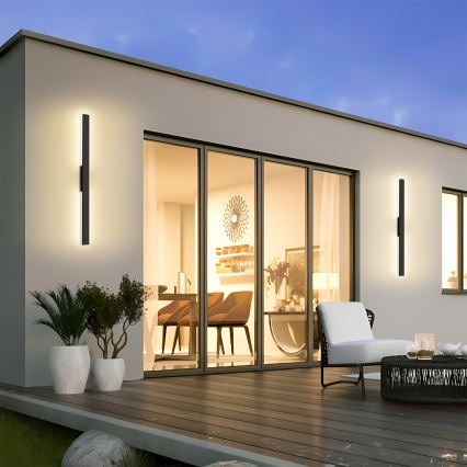Brilagi - LED zunanja stenska svetilka LUNA LED/24W/230V 3000K IP65 100 cm črna CRI 90