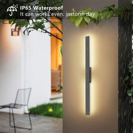 Brilagi - Zunanja LED stenska svetilka LUNA LED/24W/230V 4000K IP65 100 cm antracit CRI 90