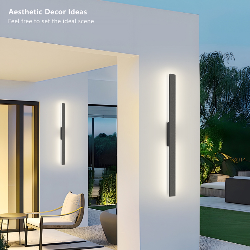 Brilagi - Zunanja LED stenska svetilka LUNA LED/24W/230V 4000K IP65 100 cm antracit CRI 90