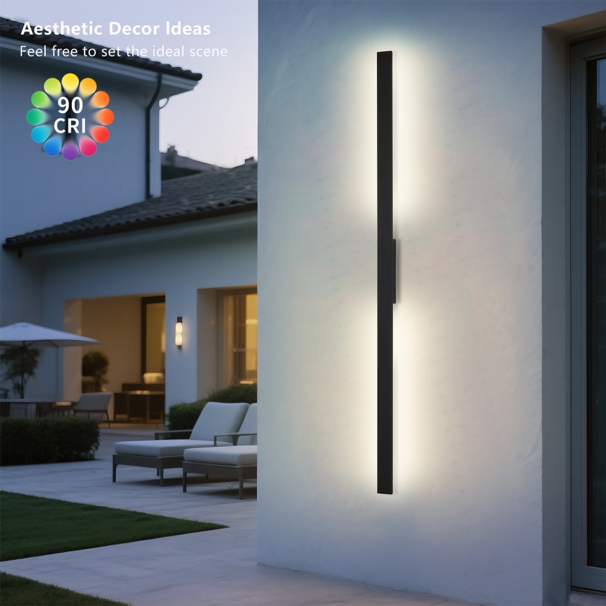 Brilagi - LED zunanja stenska svetilka LUNA LED/30W/230V 3000K IP65 150 cm črna CRI 90