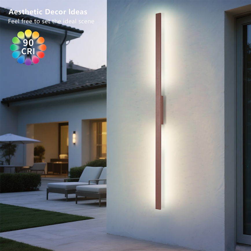 Brilagi - LED zunanja stenska svetilka LUNA LED/30W/230V 3000K IP65 150 cm rjava CRI 90