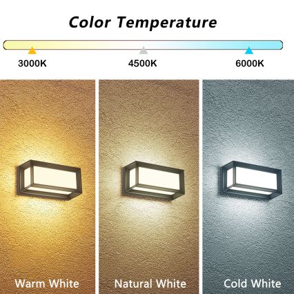 Brilagi - LED zunanja stenska svetilka PARKER LED/12W/230V 3000/4500/6000K antracitna IP44