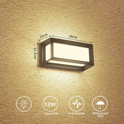 Brilagi - LED zunanja stenska svetilka PARKER LED/12W/230V 3000/4500/6000K antracitna IP44