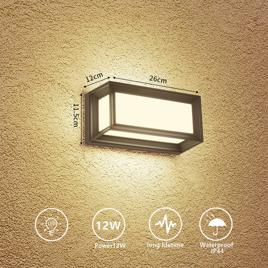 Brilagi - LED zunanja stenska svetilka PARKER LED/12W/230V 3000/4500/6000K antracitna IP44