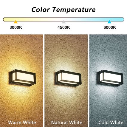 Brilagi - LED zunanja stenska svetilka PARKER LED/12W/230V 3000/4500/6000K črna IP44