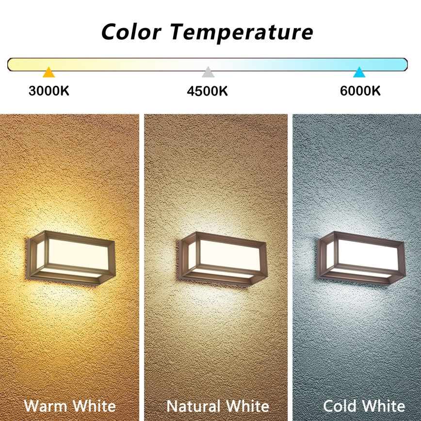 Brilagi - LED zunanja stenska svetilka PARKER LED/12W/230V 3000/4500/6000K rjava IP44