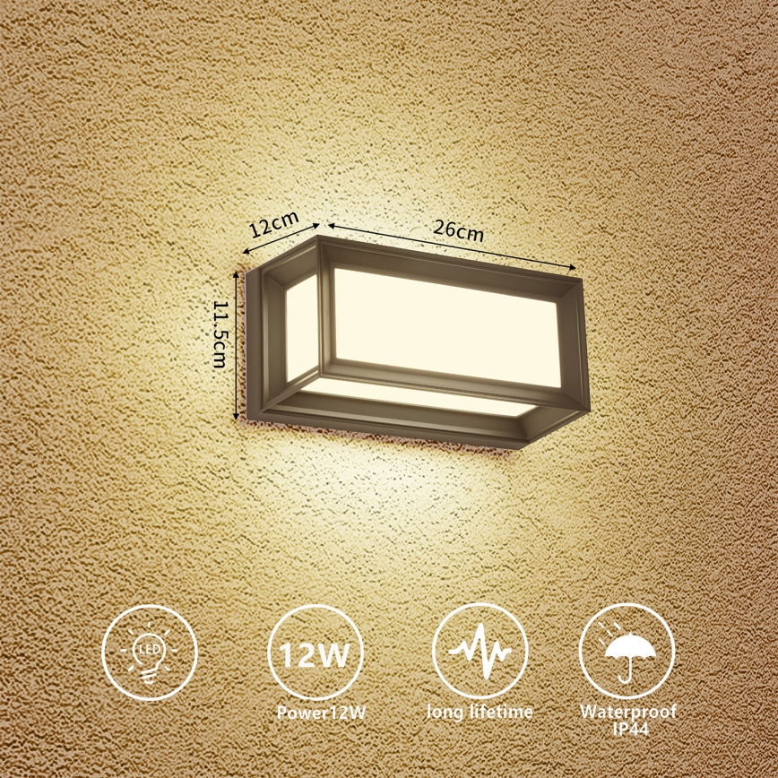 Brilagi - LED zunanja stenska svetilka PARKER LED/12W/230V antracit IP44