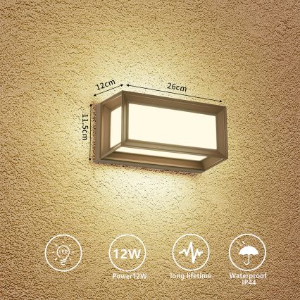 Brilagi - LED zunanja stenska svetilka PARKER LED/12W/230V rjava IP44