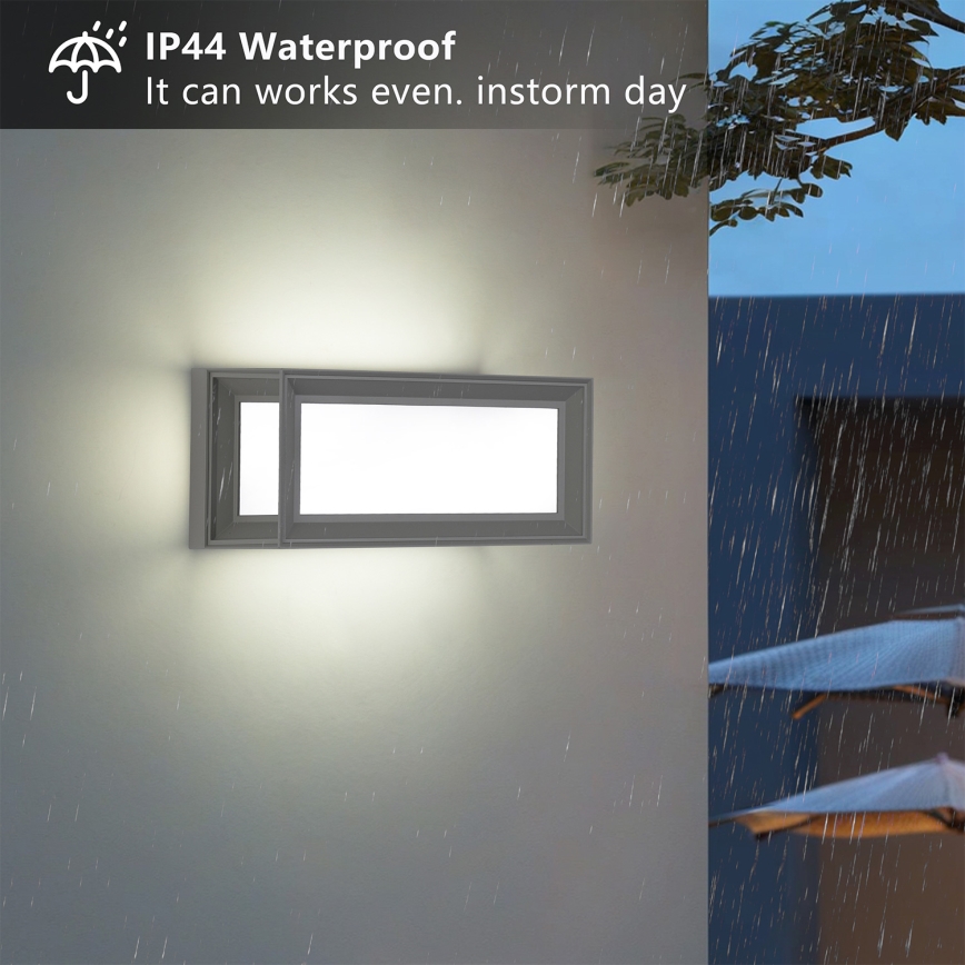 Brilagi - LED zunanja stenska svetilka PARKER LED/12W/230V siva IP44