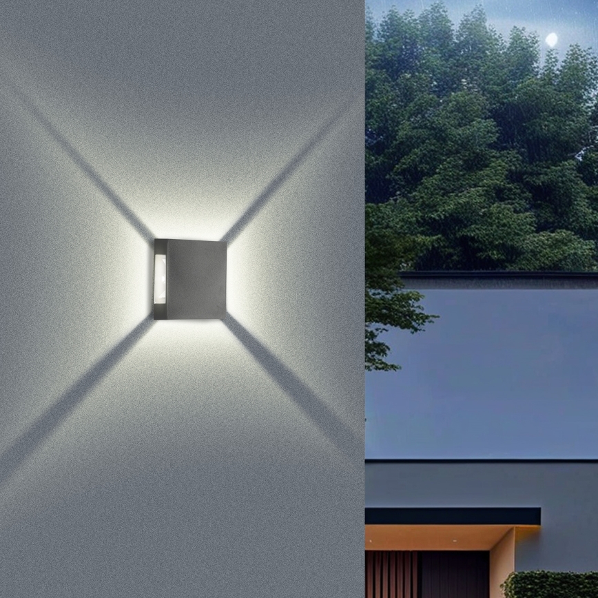Brilagi - LED zunanja stenska svetilka QUADRAY LED/4W/230V antracit IP65