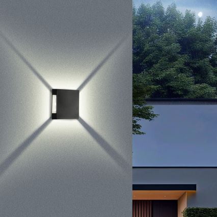Brilagi - LED zunanja stenska svetilka QUADRAY LED/4W/230V črna IP65