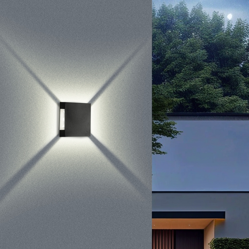 Brilagi - LED zunanja stenska svetilka QUADRAY LED/4W/230V črna IP65