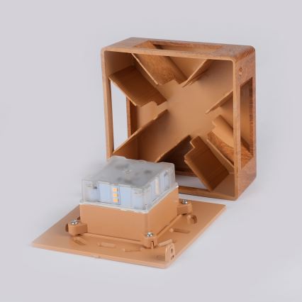 Brilagi - LED zunanja stenska svetilka QUADRAY LED/6W/230V, lesni dekor, IP54