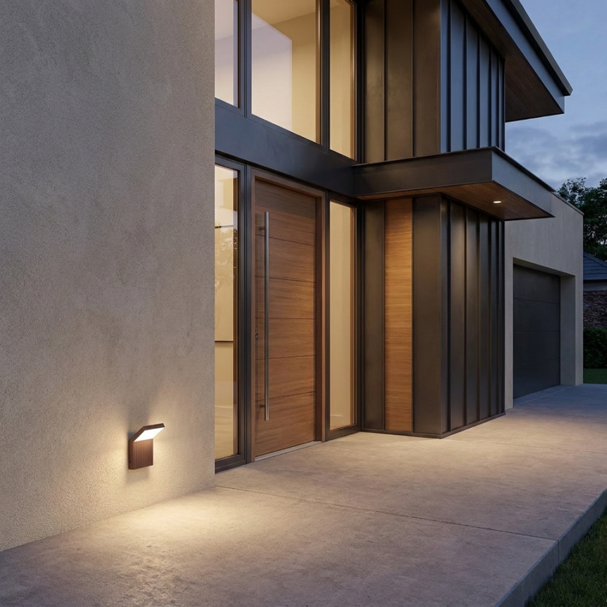 Brilagi - LED zunanja stenska svetilka RIANO LED/8W/230V rjava IP65