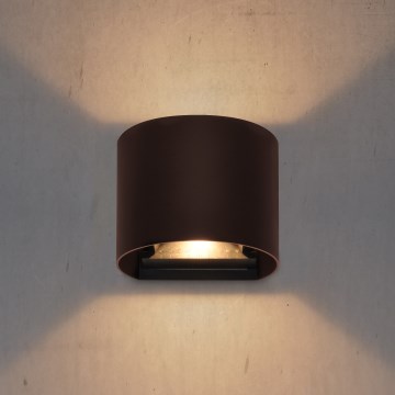 Brilagi - LED zunanja stenska svetilka RONDO LED/6W/230V rjava IP54