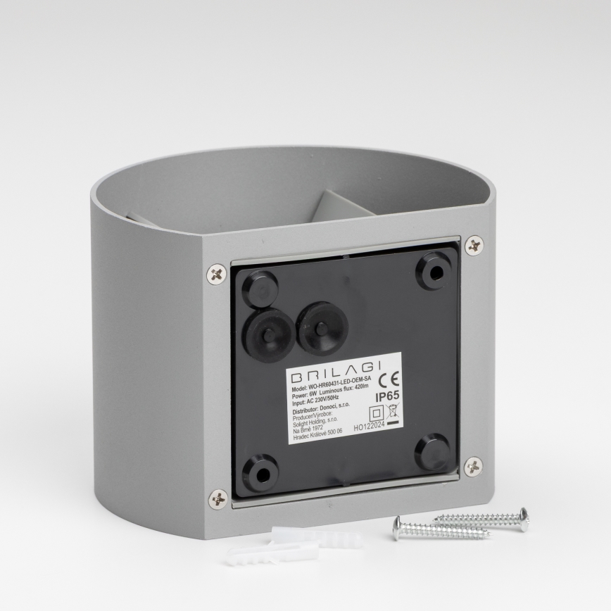 Brilagi - LED Zunanja stenska svetilka RONDO LED/6W/230V siva IP54