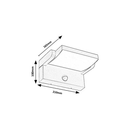 Brilagi - LED Zunanja stenska svetilka s senzorjem ANKLE LED/18W/230V 3000K IP65 antracit