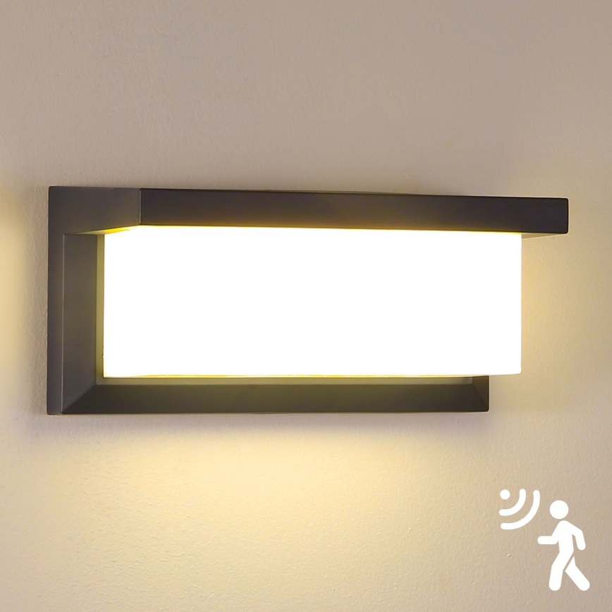 Brilagi - LED Zunanja stenska svetilka s senzorjem BRICKY LED/12W/230V antracit IP54