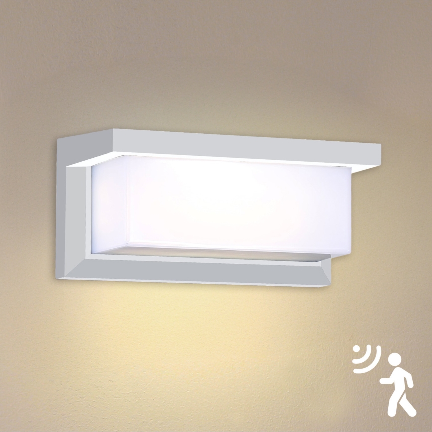 Brilagi - LED Zunanja stenska svetilka s senzorjem BRICKY LED/12W/230V bela IP54